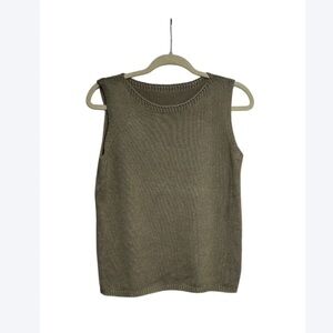 Olive Green Sleeveless Knit Tank Top | SHEIN | Boho Layering Piece OS